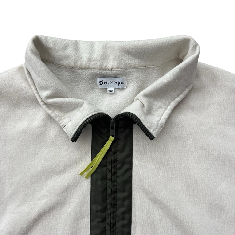 Peloton - Half Zip Together We Can Pullover Sweatshirt - Cream & Green XXL - Picture 7 of 8
